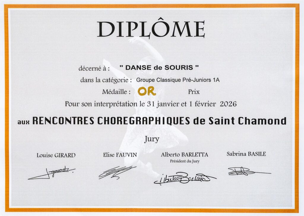 Балетная академия Владимира Ипполитова Две золотые медали в Сент-Шамоне на Rencontres Chorégraphiques 2026.